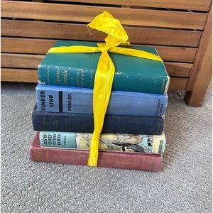 Five Antique Books for Home Decor